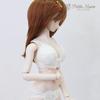[Petite Marie] 13 DD DDS L-bust Compatible Lingerie Set, Bra and Panties Set, White, Smooth Material, Floral Embroidery, Floral Lace, 60cm Doll, BJD