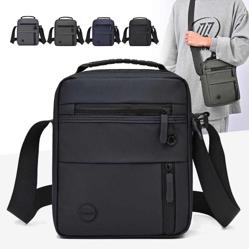Men's Crossbody Bag - Multi-Compartment Business Shoulder Bag with Adjustable Strap, Compact Design for Travel & Everyday Use
