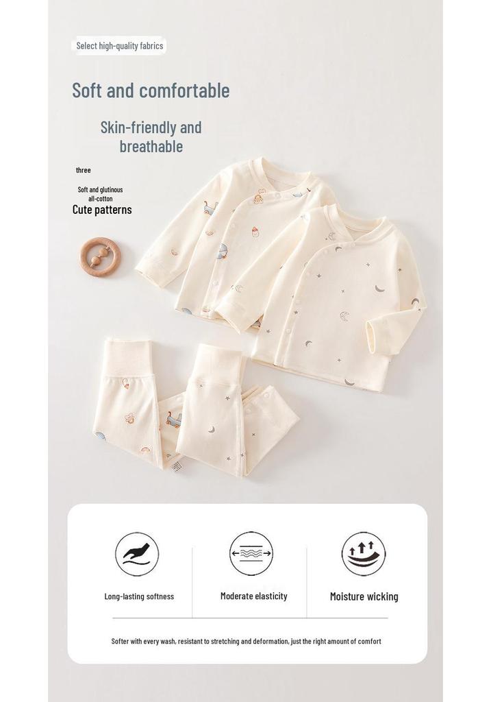 Autumn Baby Clothes Set: Cotton Pajamas & Pants for Newborns (Unisex)