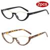 Protective Glasses 2pcs Cat Eye Clear Lens Glasses Frame Trendy Ultralight Women Anti Blue Light Glasses Rivet Design Eyeglasses