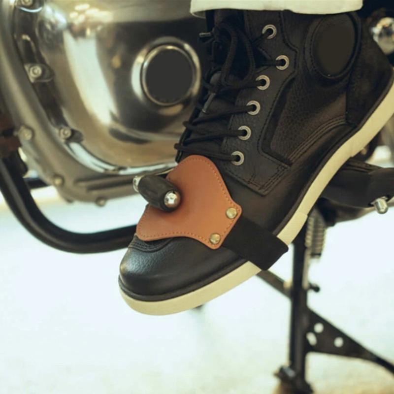 Anti Slip Cycling Shoe Covers with Elastic Strap Abrasion Resistant PU Leather Shoe Protectors For Outdoor Motorcycling