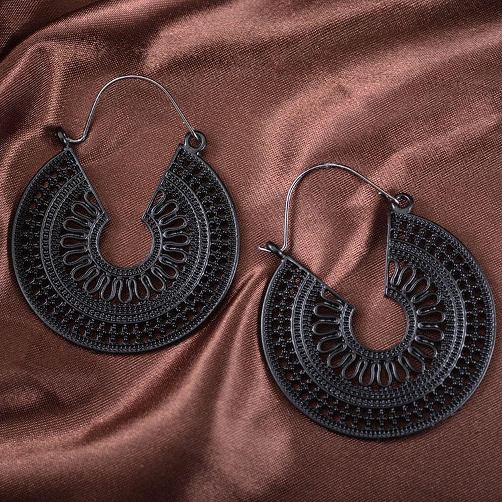 SUMENG 2024 New Vintage Ethnic Hollow Flower Gypsy Dangle Trible Drop Earring for Women Indian Fashion Jewelry Gifts