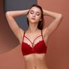 Sexy Lace Embroidery Fashionable Detachable Thin Strap Underwear Thin Top Thick Bottom Small Chest Push Up Women's Bra Set