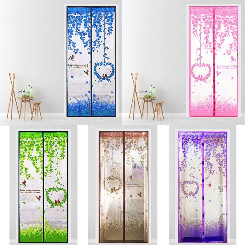Tulle Door Magnetic Closing Mesh Mosquito Net Cartoon Window Screens Curtain