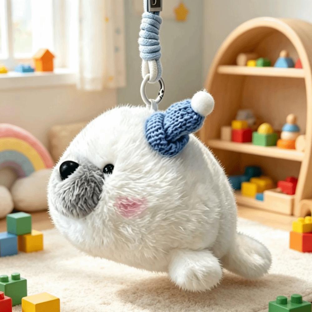 Small Plushie Seal Plush Pendant Soft Fluffy Seal Stuffed Doll Dolphin Plush Keychain Bag Gift