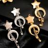 Star And Crescent Moon Earrings Women Retro Dangle Drop Earrings Long Chain Tassel Earrings for Daily Wear Dates Street Party