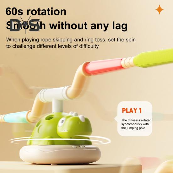 3-in-1-Musik-Hüpfspielzeug, Ringwurfspiel, Stampf-Raketenwerfer für Kinder, Sport-Fitnessspielzeug für drinnen und draußen, mit Fernbedienung, für Mädchen und Jungen im Alter von 4–8 Jahren