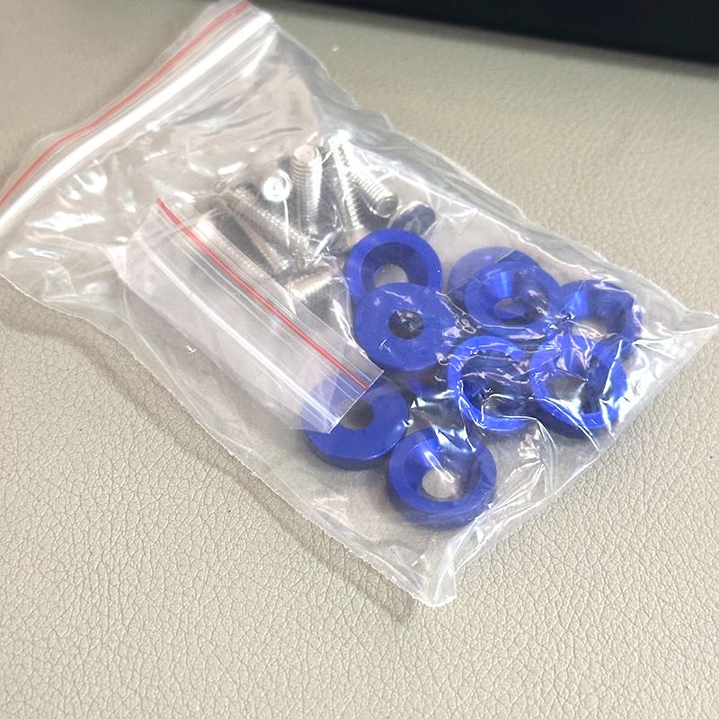 10pcs M6 Bolt Set Car Modification Gasket Screw Aluminum Fender Washers Fender Bumper Engine JDM RACING Style NO LOGO