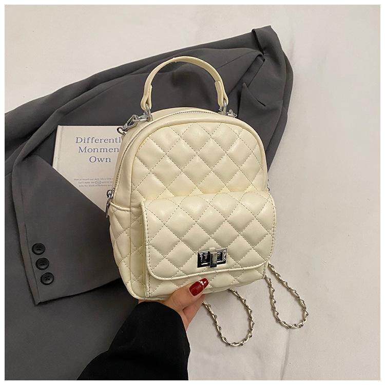 

Сумка Xiaoxiangfeng ромбовидная цепочка модный рюкзак для поездок на работу женский 2025 весна новый рюкзак для поездок на работу белый