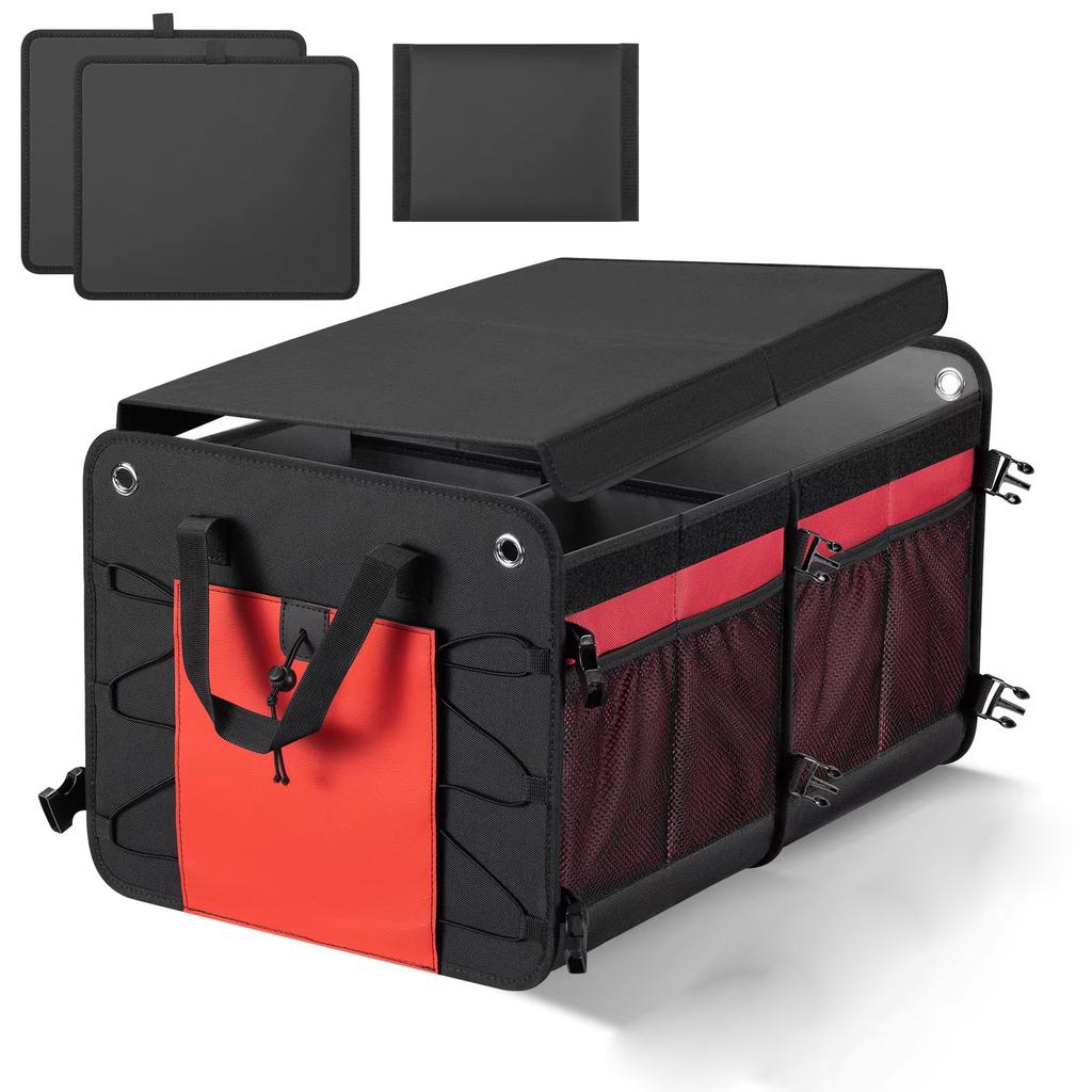 SUV Trunk Organizer Car Organiser Collapsible Multi-Compartment Storage Box for Car Accessories for Women Men Non Slip Bottom