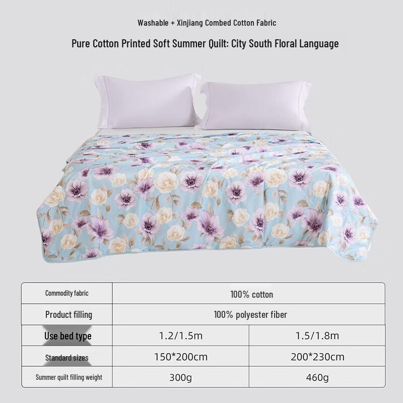 

Mengjie City South Flower Language 40-Count Cotton Summer Quilt