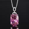 Jewelry Copper Bottom Gold-Plated Imitation Colored Treasure Square Diamond Pendant Necklace 20 * 28