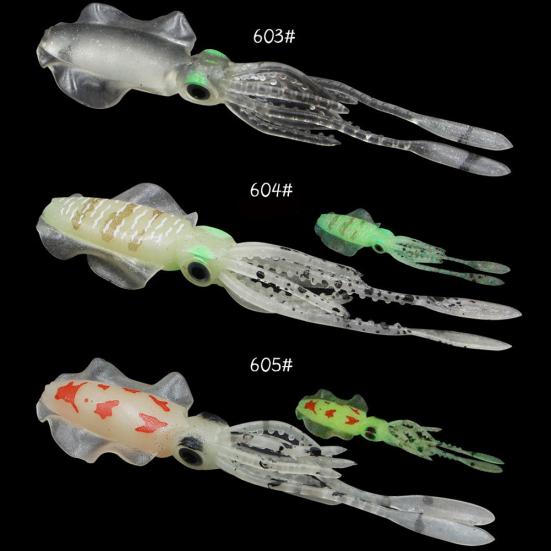 MUQZI Sports Accessory Artificial Squid Cuttlefish Shape Night Fishing Soft Lure Bait Tackle Accessory