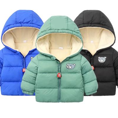 Winter Baby Boys Jacket For Kids Cartoon Bear Zipper Coat Autumn Boy Warm Hooded Down Jackets Children Outerwear Clothing