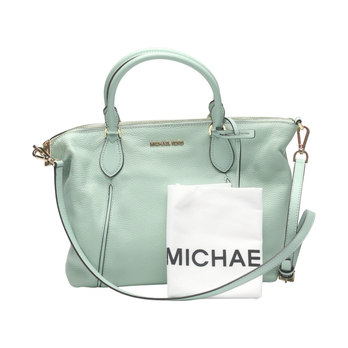 Michael Kors Satchel Shoulder Bag Handbag Cowhide Light green Women 35S0GYZS3L Used