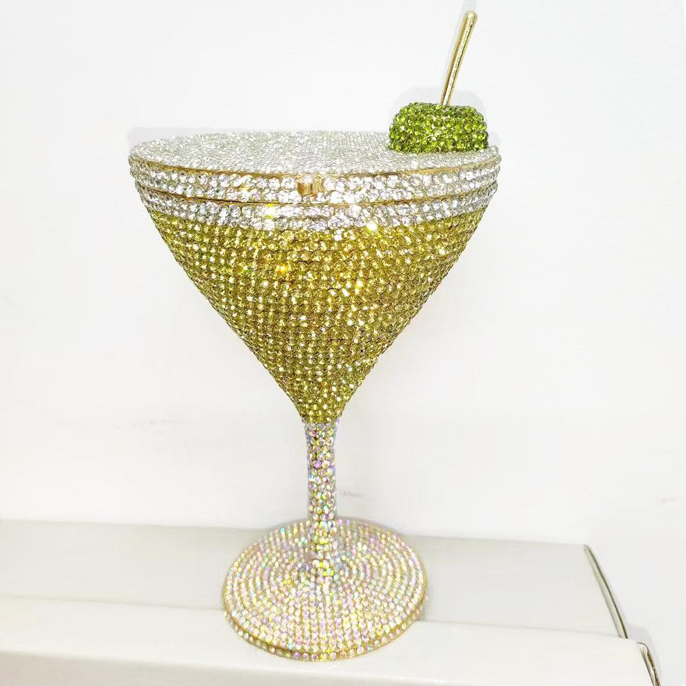 Новая Вечерняя Сумка-Клатч Martini Diamond WHTUOHENG Хрустальные Клатчи Женский Вечерний Клатч Формальные Сумки на Вечер Клатчи со Стразами Сумки на Руку