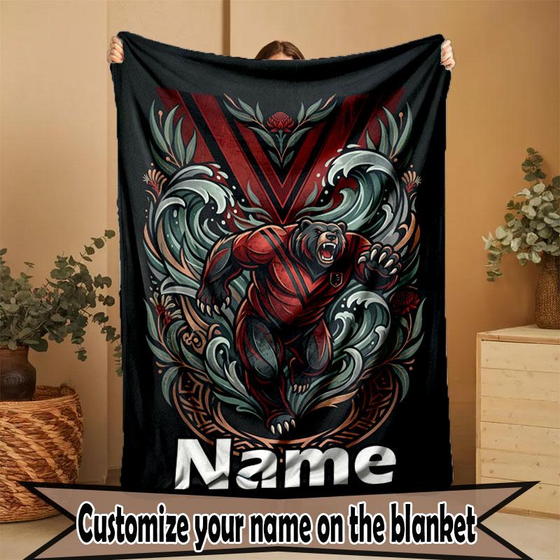 Custom Name Personalized North Sydney Bears Print Blanket, Home Decor, Bedroom, Sofa, Camping, Couch, Gifts for Birthday Christmas