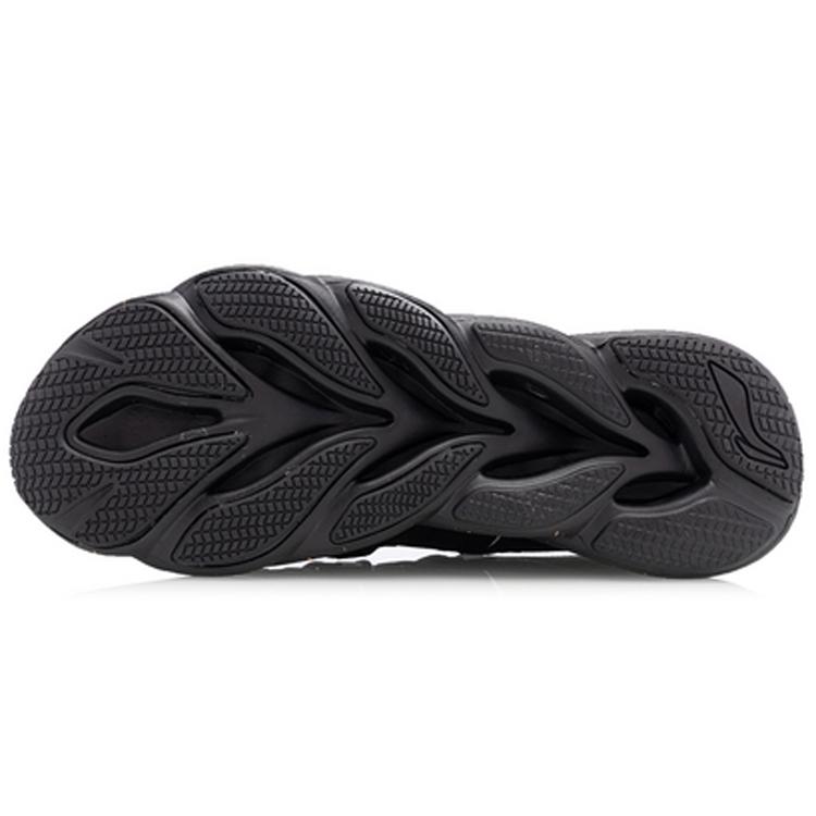 Li Ning Cushioning Breathable Rebound Low top Running Shoes Men's Black Blue ARHQ057-1