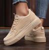 2025 Trendy Unisex Plus Size Thick Sole Leather Board Shoes - Versatile Campus Sports Style Casual Footwear