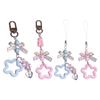Acrylic Bows Keychain Pendant Multicolor Pentagrams Pendant Key Chains Fashionable Decoration for Phones Car Keys Bags