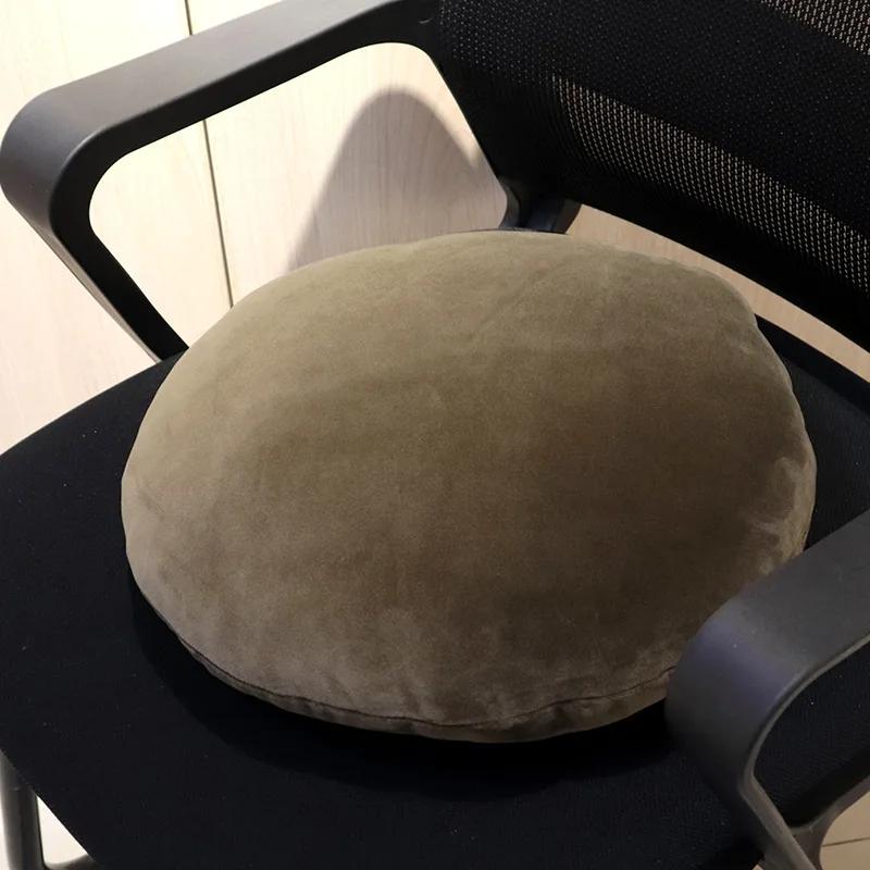 Simple Stylish Home Round Cushion Pillow Solid Color Ultra Soft Comfortable Tatami Sofa Bay Window Cushion Office Chair Cushion