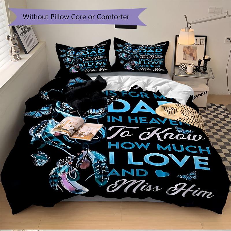 3pcs Dad Memorial Duvet Cover Set - Machine Washable, Includes 1 Cover and 2 Pillowcases, No Core Included yy251013138
