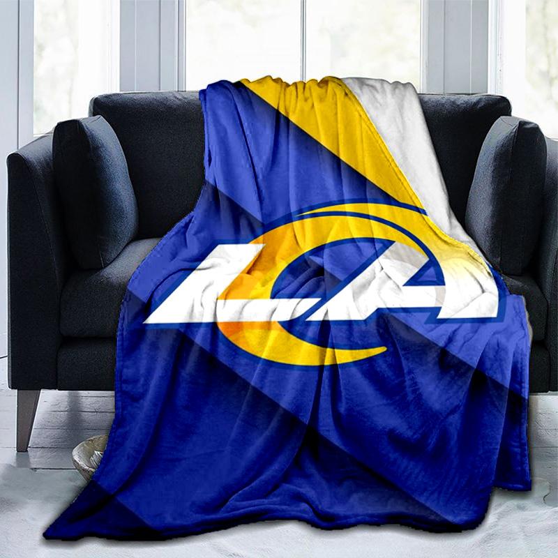 Rams Team Spirit Printed Throws Blanket Soft Flannel Blankets for Couch Bed Gifts for Men Women Picnic Blanket Christmas Gifts