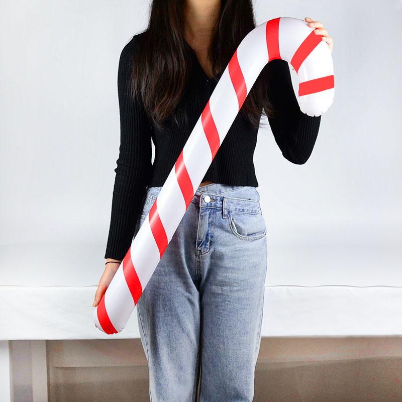 90cm Aufblasbarer Weihnachtszuckerstangen-Ballon Gehstöcke 2025 Weihnachtsdekoration für Zuhause 2025 Neujahrspartyartikel Kindergeschenk