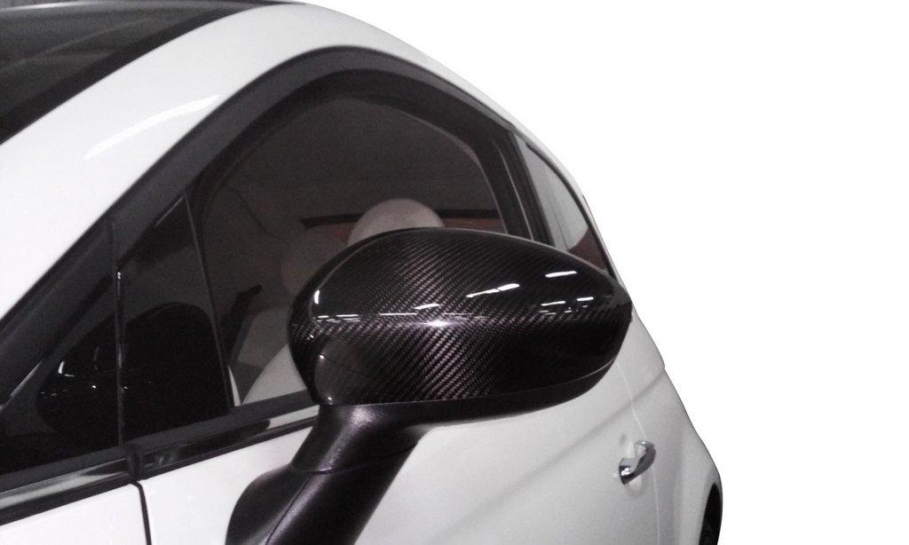 Overlays for Mirrors 2007-2015 (2 Pcs, Natural Carbon) for Fiat 500/500L