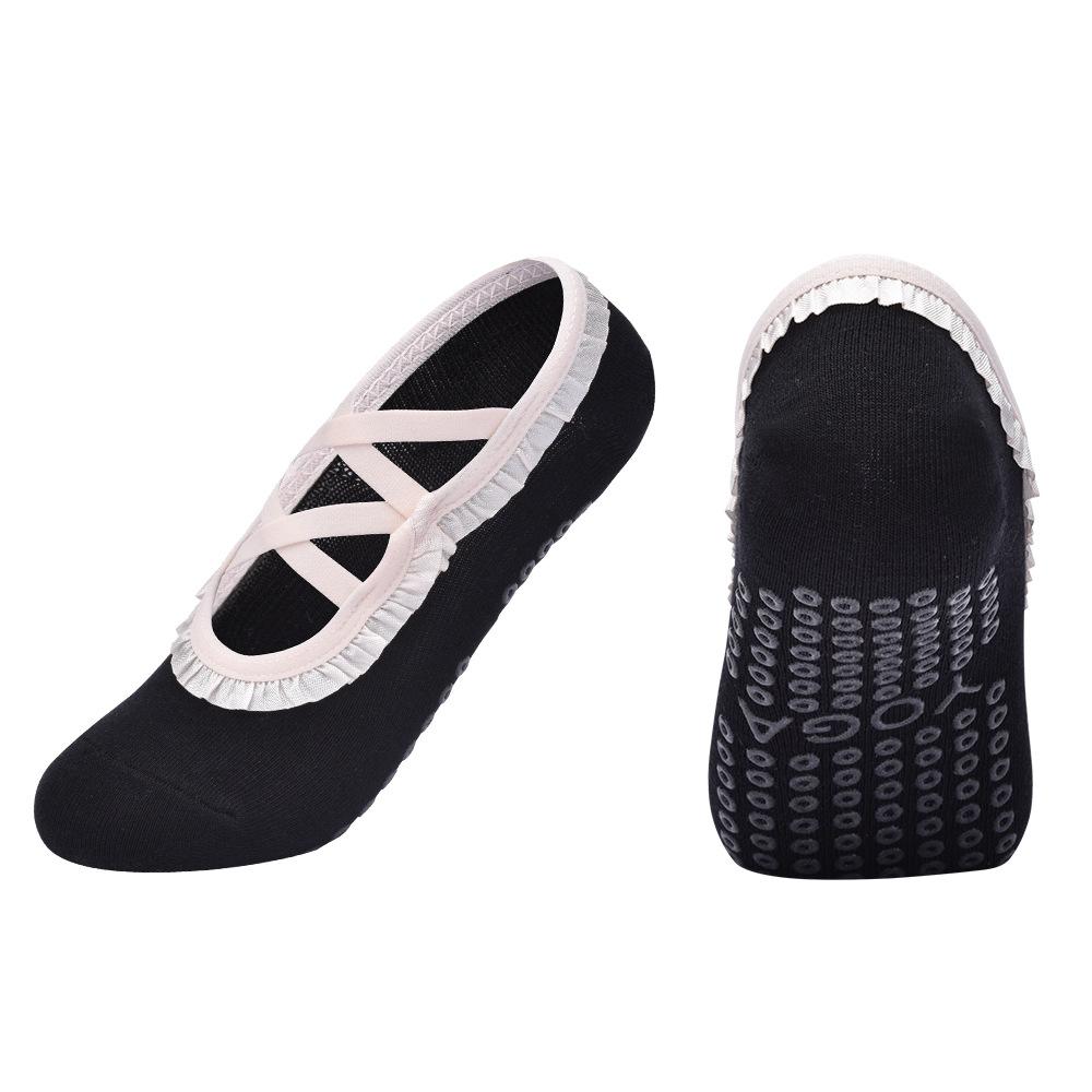 Ladies Cross Strap Yoga Socks Bottom Non-Slip Floor Dance Fitness Pilates