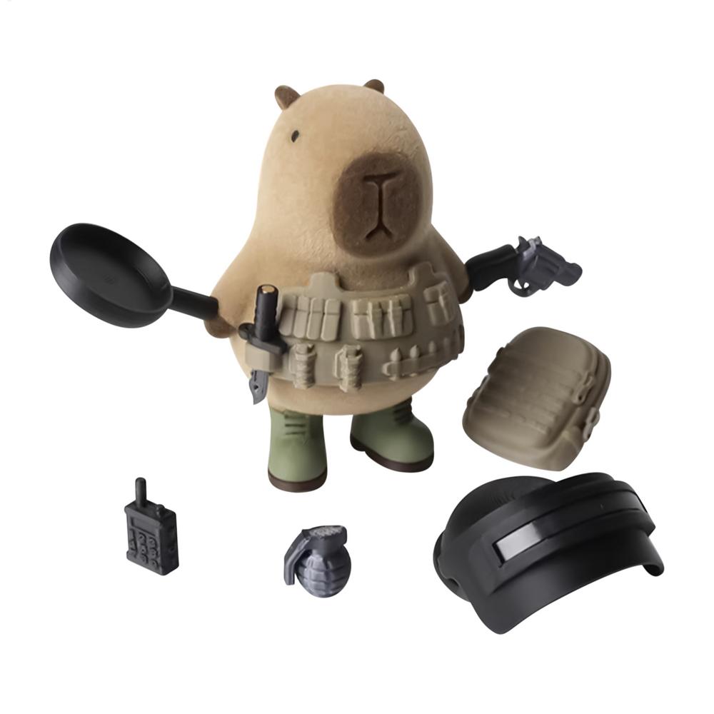 

3D Printed Capybara Figurine Magnetic Arms Detachable Capibara Doll Cute Animal Desktop Ornament for Birthday Christmas Gifts