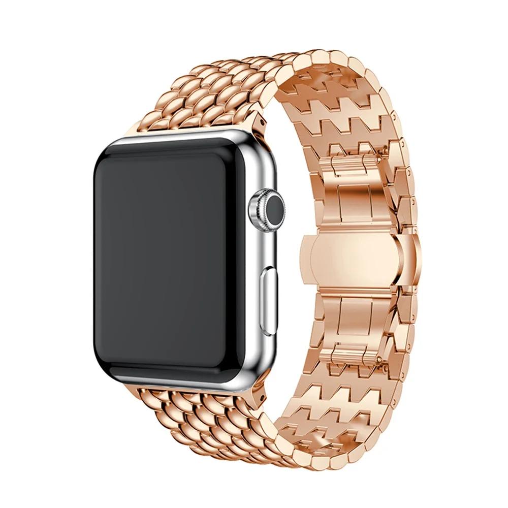 Cinturino in metallo classico per Apple Watch 6 7 8 5 4 Se 44mm 45mm 41mm 40mm 38mm 42mm Bracciale con cinturino per Iwatch Ultra 2 49mm Cinturino con motivo drago