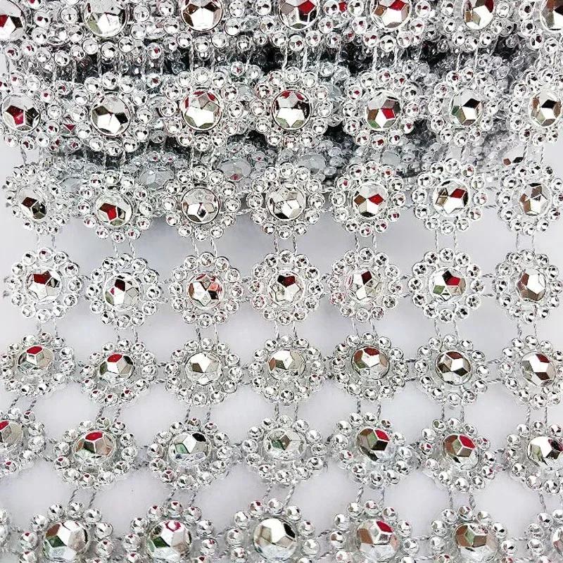 1 Yard Bling Diamond Mesh Roll Acrylic Ribbons Party Birthday Wedding DIY Decorations Table Cake Wrap Crystal Tulle