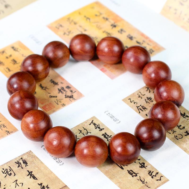 Red Cedar Buddhist Beads Rosary Bracelet: Natural Fragrant Wood, Single Circle, Unisex Jewelry
