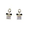 2023 High-End Black Bow S925 Silver Needle Square Earrings