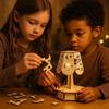 DIY Wooden Assembling English Recognition Kids' Desk Lamp - Educational Tech Gift