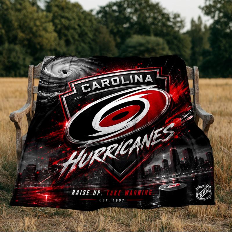 Hurricanes Team Spirit Blanket Flannel Throw for Sofa, Indoor, Camping, Living Room, Office, Chair, And Bed Soft Birthday Gift