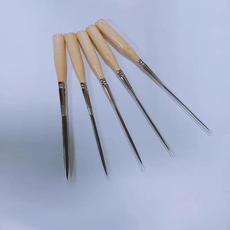 3pcs/set Long Hair Drawing Pen Art Supplies Artist's Painted Oil/Watercolor Painting Fill Corner Edge Creation Paint Brushes