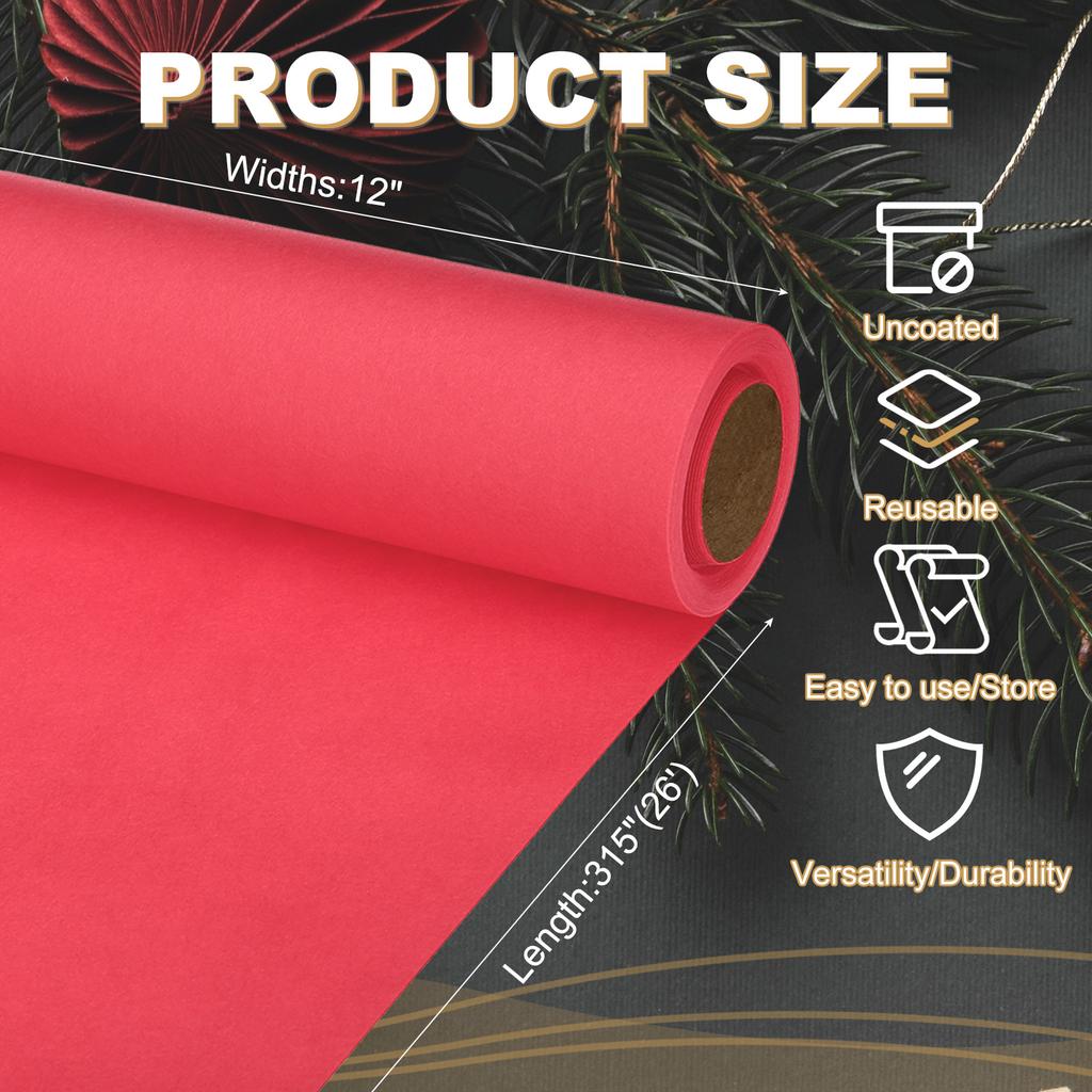 6 Colors 30cm Kraft Paper Wrapping Paper 80GSM Craft Paper Roll Packing Paper for Poster Bulletin Board Gift Wrapping Moving Art