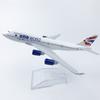 16cm Air British Airways B747 Simulation Plane 1:400 Scale Diecast Aircraft Model With LandGear Display Desktop Room Display