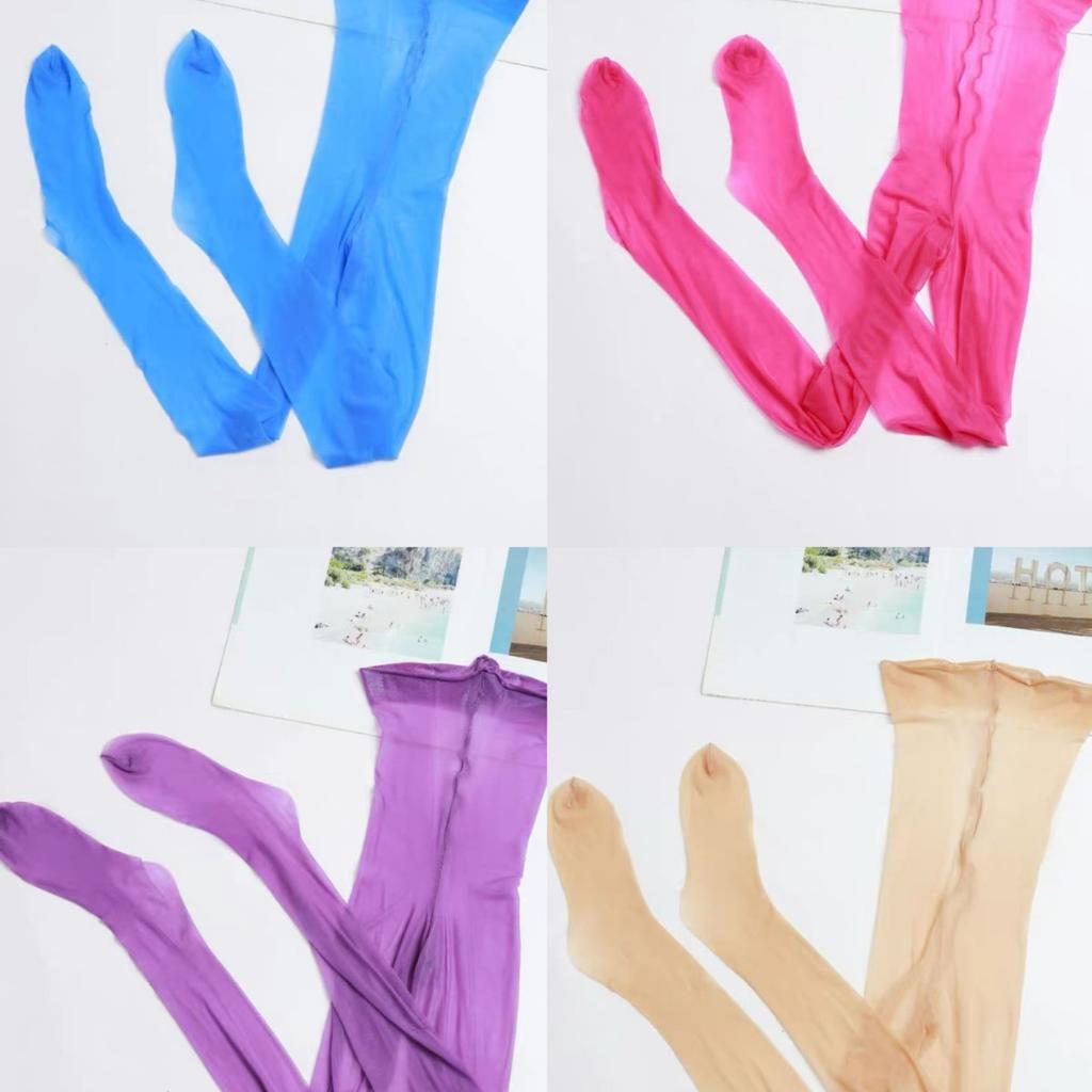 Wasteless Aurora One-Line Crotch Ultra-thin Invisible Fully Transparent Stockings Sexy Oily Romper Jumbo Jelly Men JJ