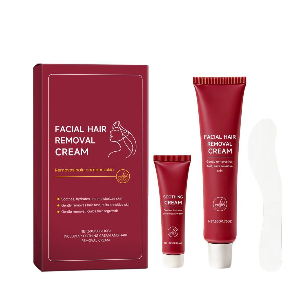 Upper Lip And Chin Hair Removal Lotion, Hair Removal Lotion Set, Including Soothing Lotion