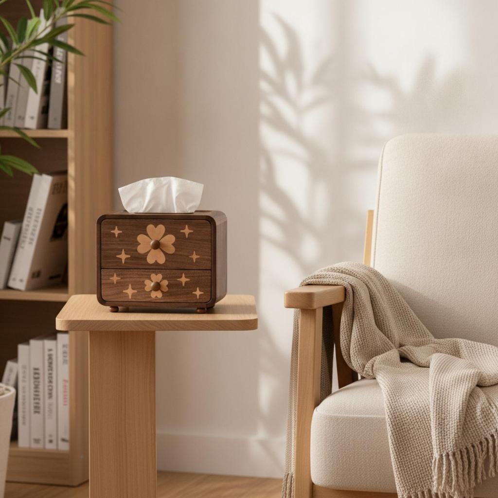 Tissue Box with Opening Aesthetic Cover Base Decorative for Desktop, Living Room,