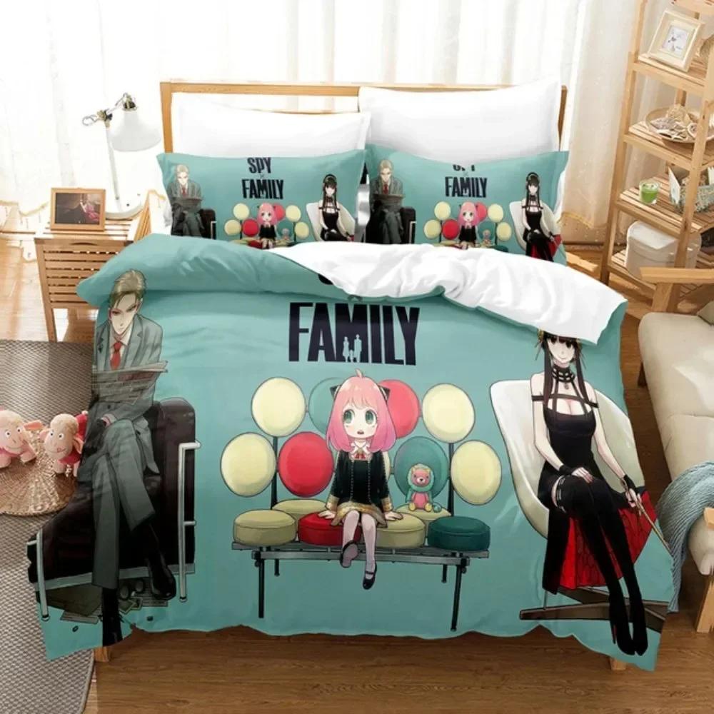 Anime SPY×FAMILY Bedding Set Anya Forger Printed With Pillowcase Bed Duvet Cover Soft Queen King Size Bedclothes Home For Gifts