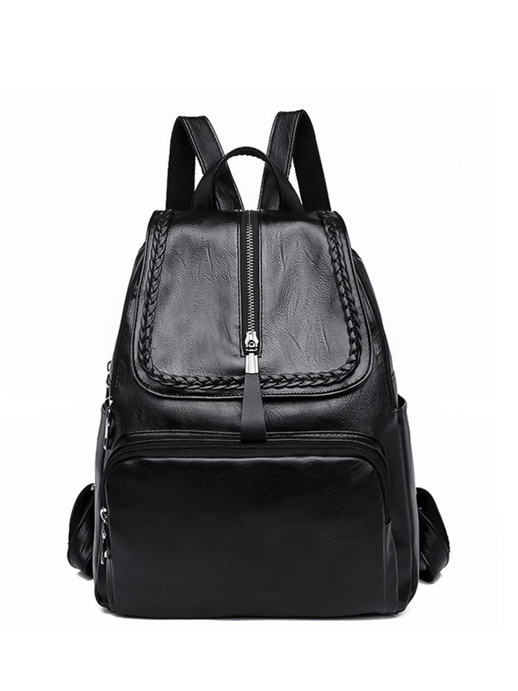 2024 Trendy Korean Women's PU College Backpack - Large Capacity, Casual Style