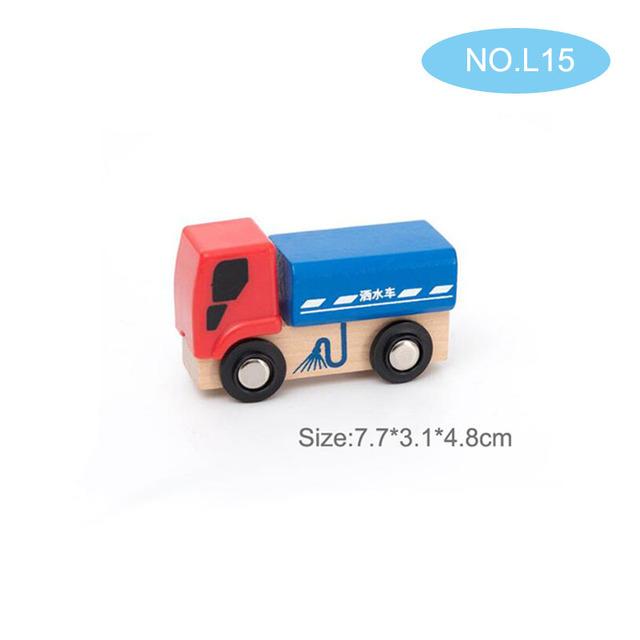 Small Wooden Scene Car Toys Magnetic Train Toy Truck Fit All Kinds Wooden Railway Train Track Children Gifts