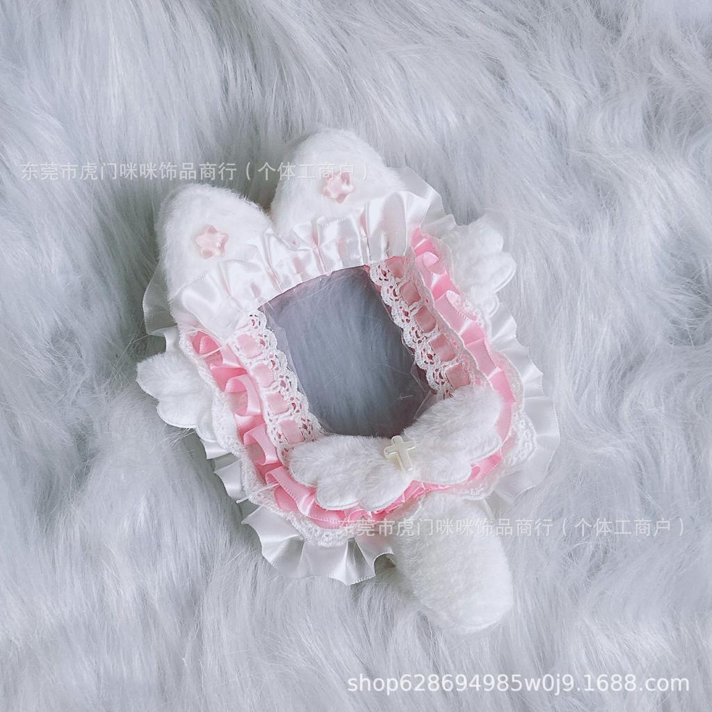Lace Goo Card Cover Finished Product Cute Cat Cat Ears Long Tail Star Chasing Original Animation Peripheral Small Card Protective Cover