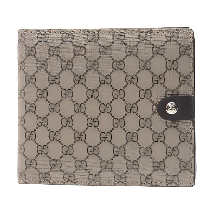 Gucci GG Impression Leather Bifold Wallet Grey Black Daily Travel 281951-FX53N-9643 Box(Basic Set+Box)
