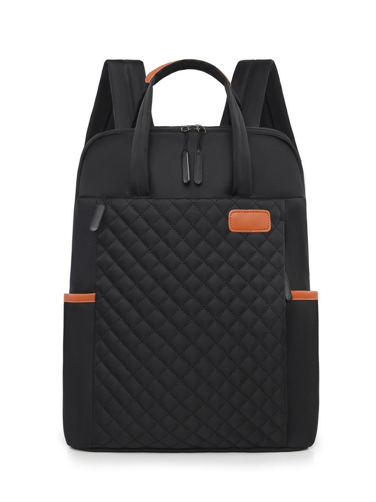 Schoolbag Women's Business Computer Bag Short Business Trip Multifunctional Backpack Student Large Capacity Rhombus Backpack