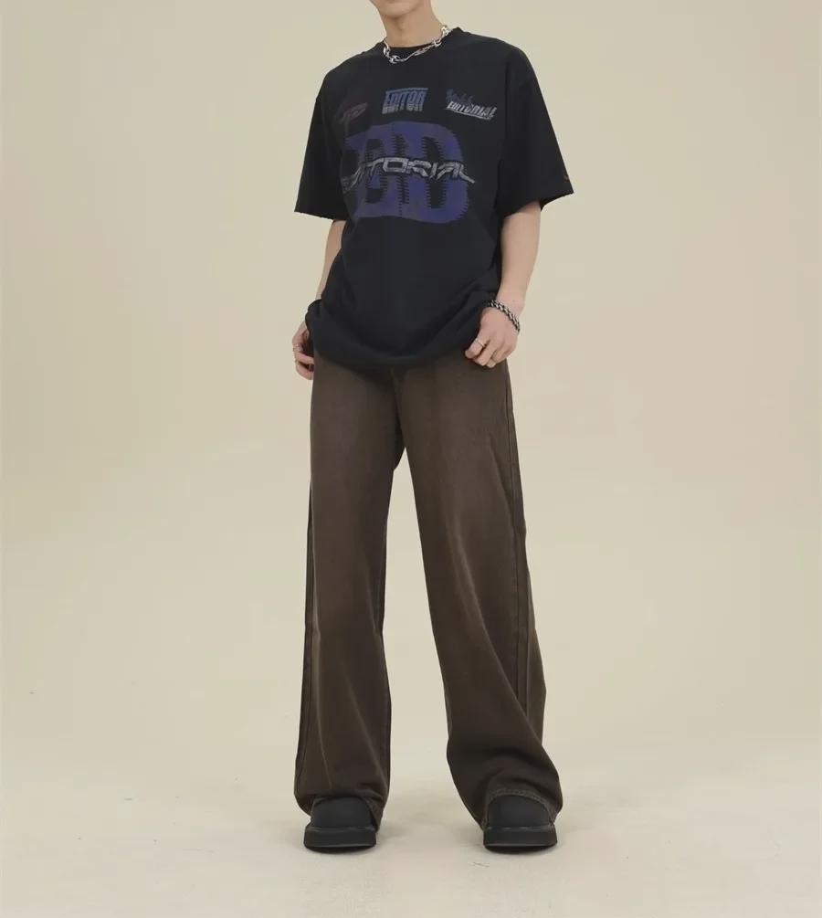 Vintage Braune Locker Geschnittene Weitbeinjeans für Jungen und Mädchen